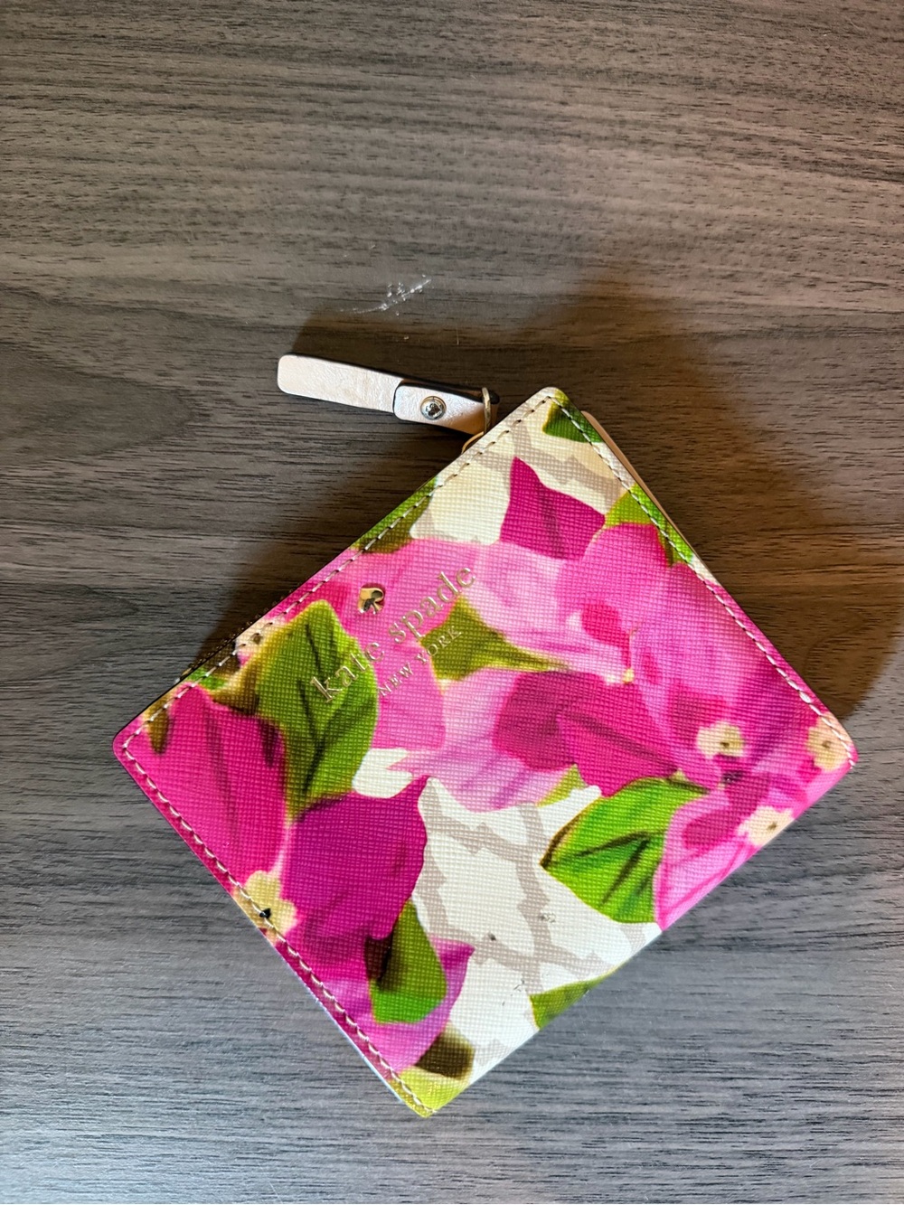 Kate Spade Floral Zip Cardholder ID Wallet Pink